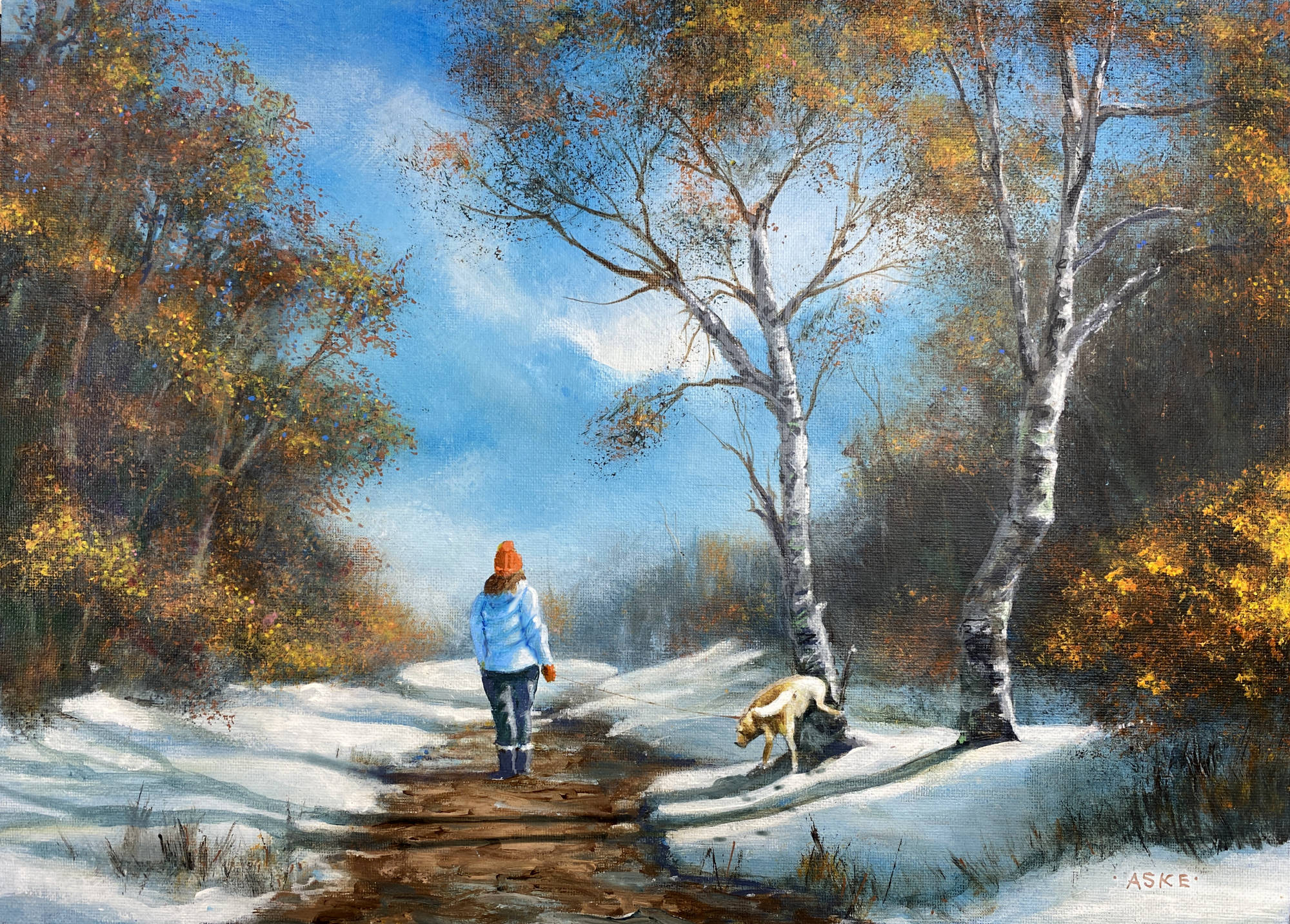 Yellow Snow: 30 x 42cm Acrylic on Canvas